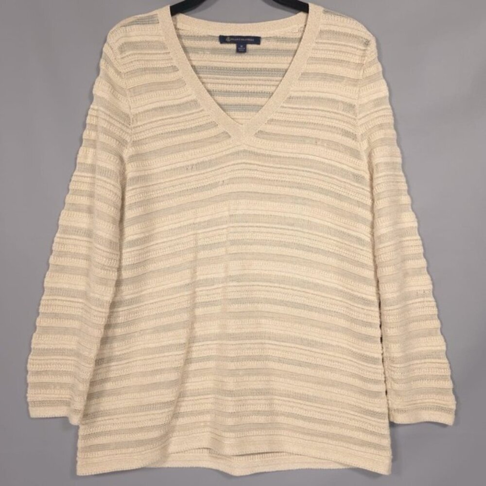 Brooks Brothers Women's‎ Tunic Top Knit Sparkle V Neck Sweater MEDIUM